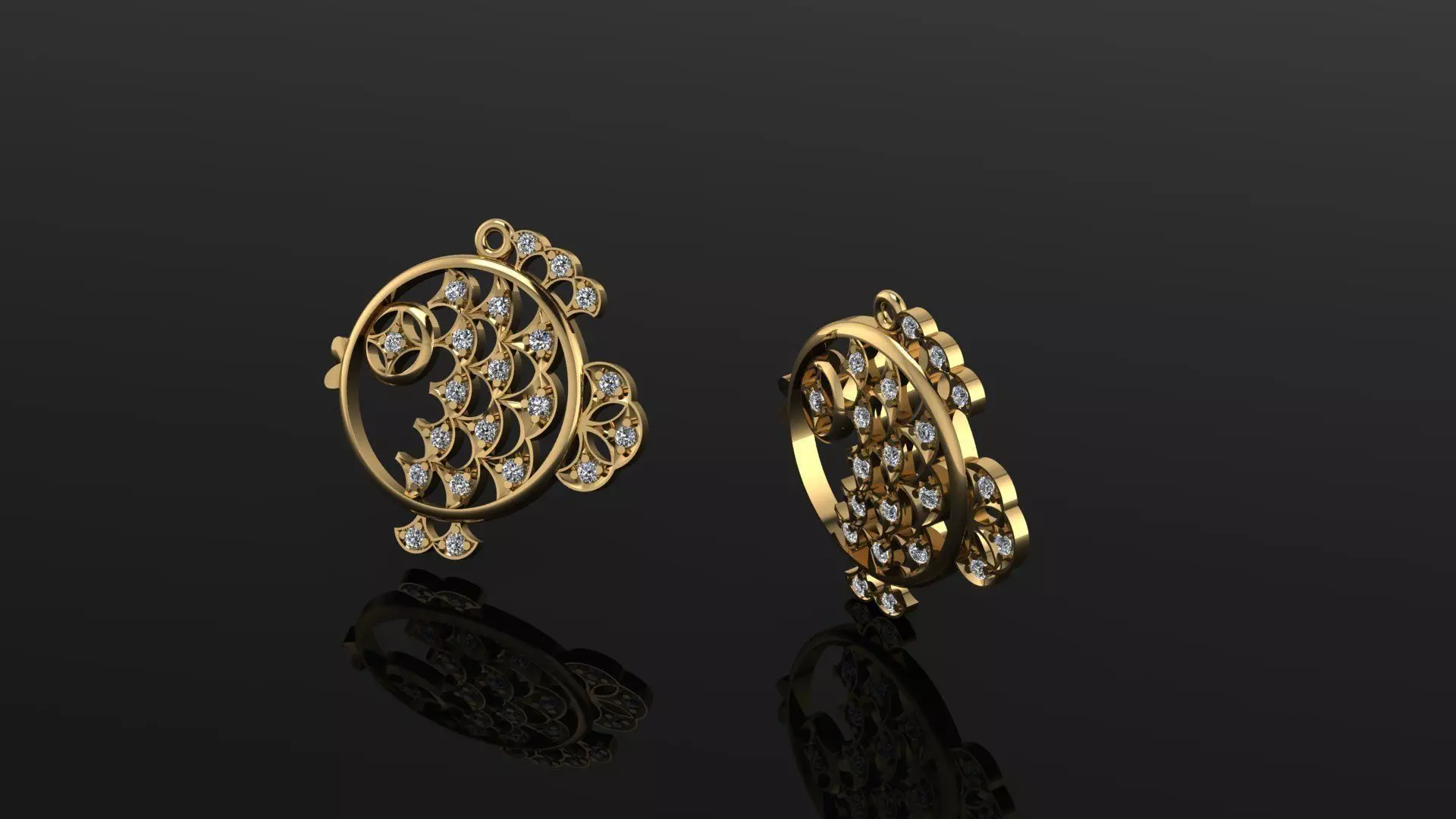 Pendant fish with beads 3D print model_0