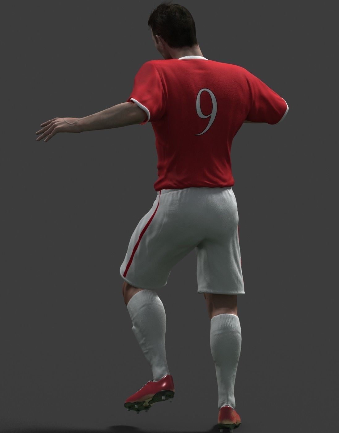 Soccer player Low-poly 3D model_3