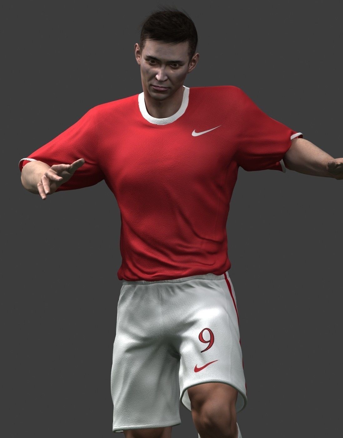 Soccer player Low-poly 3D model_2
