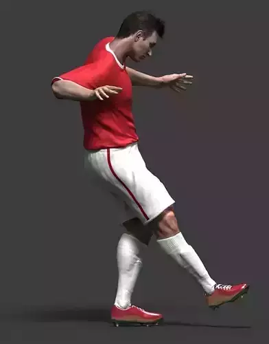 Soccer player Low-poly 3D model