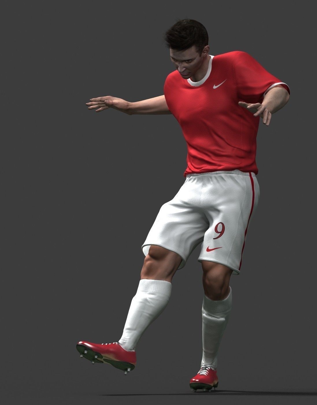 Soccer player Low-poly 3D model_1