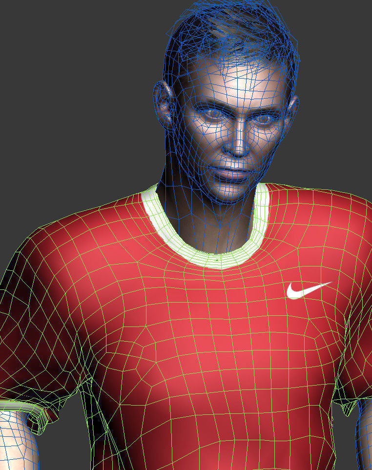 Soccer player Low-poly 3D model_4