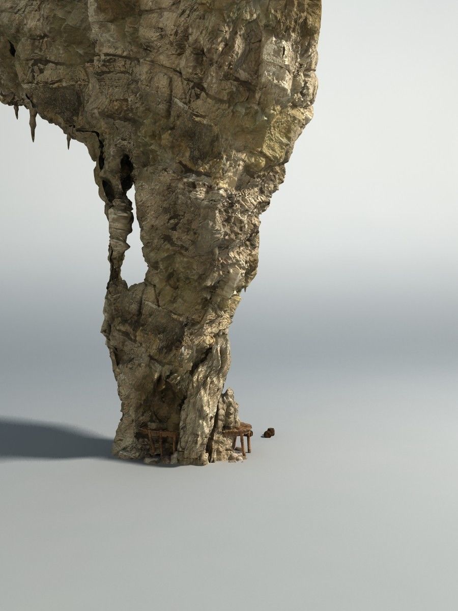 Realistic rock 2 Low-poly 3D model_6