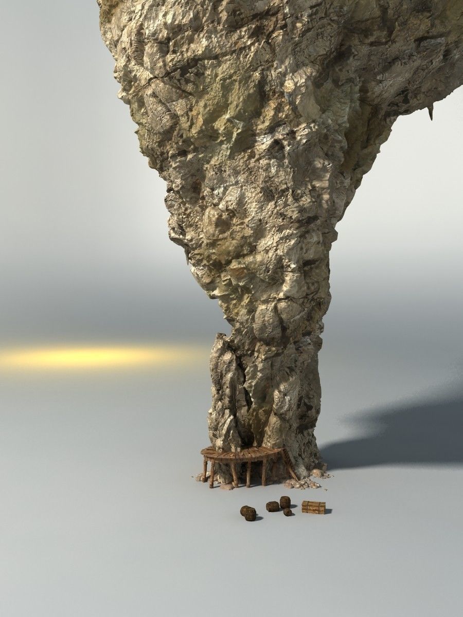 Realistic rock 2 Low-poly 3D model_7