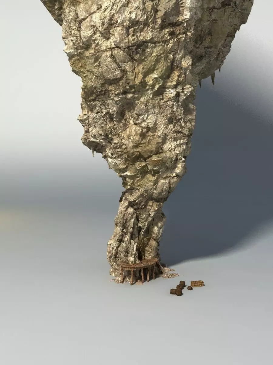 Realistic rock 2 Low-poly 3D model_0