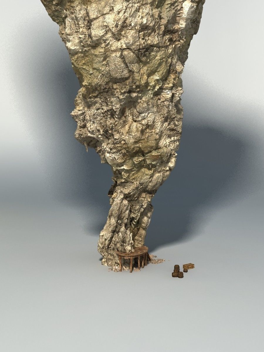 Realistic rock 2 Low-poly 3D model_8