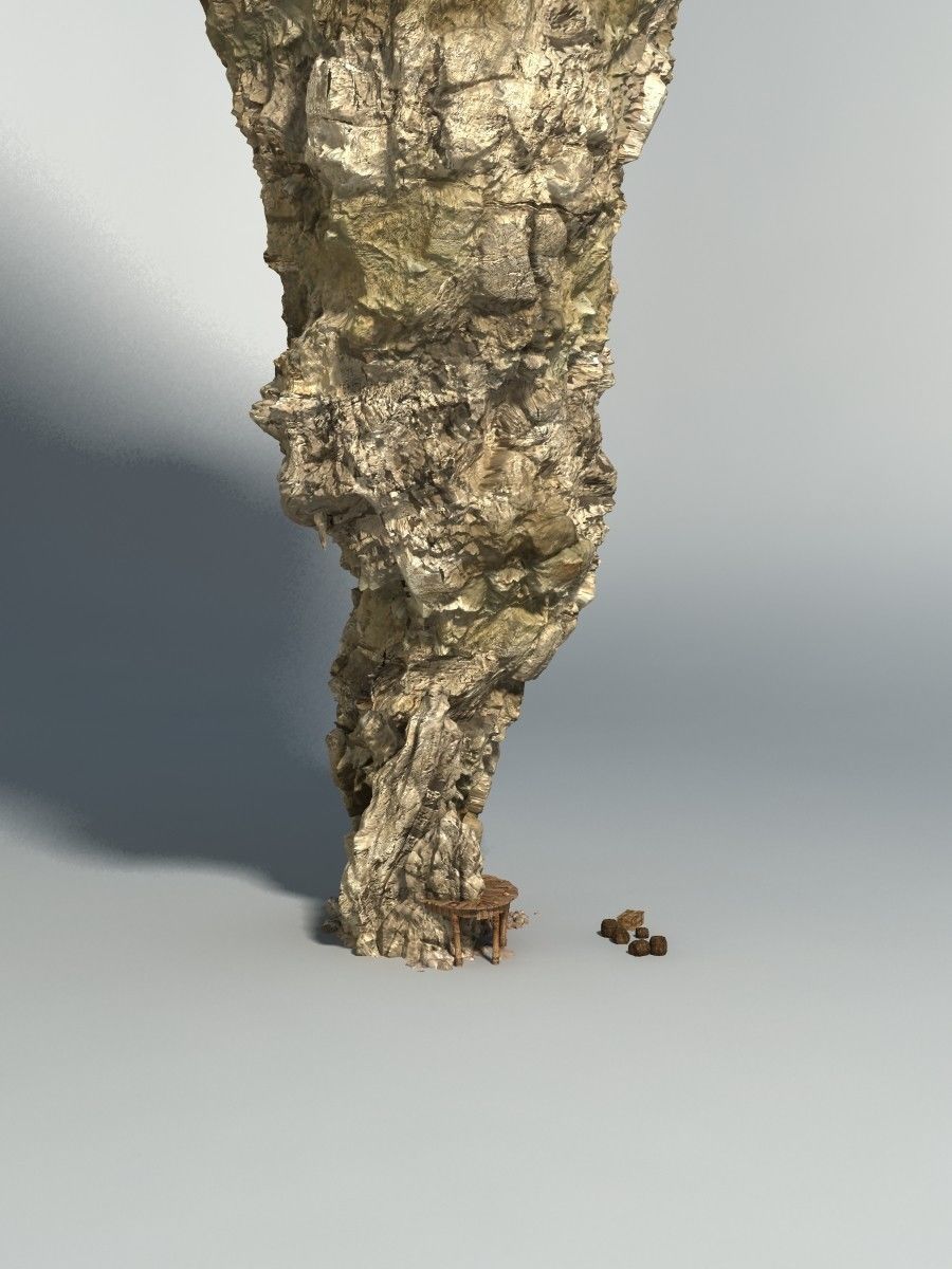 Realistic rock 2 Low-poly 3D model_9