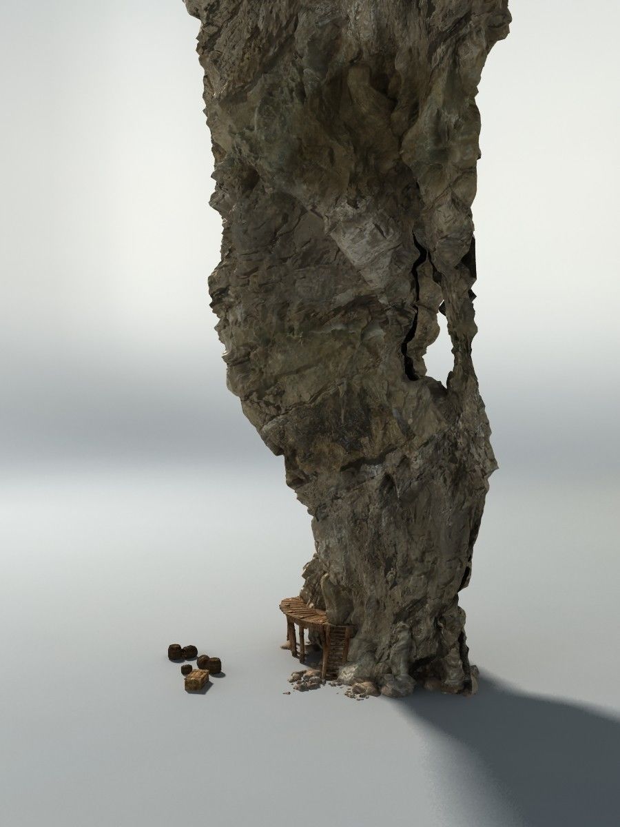 Realistic rock 2 Low-poly 3D model_5