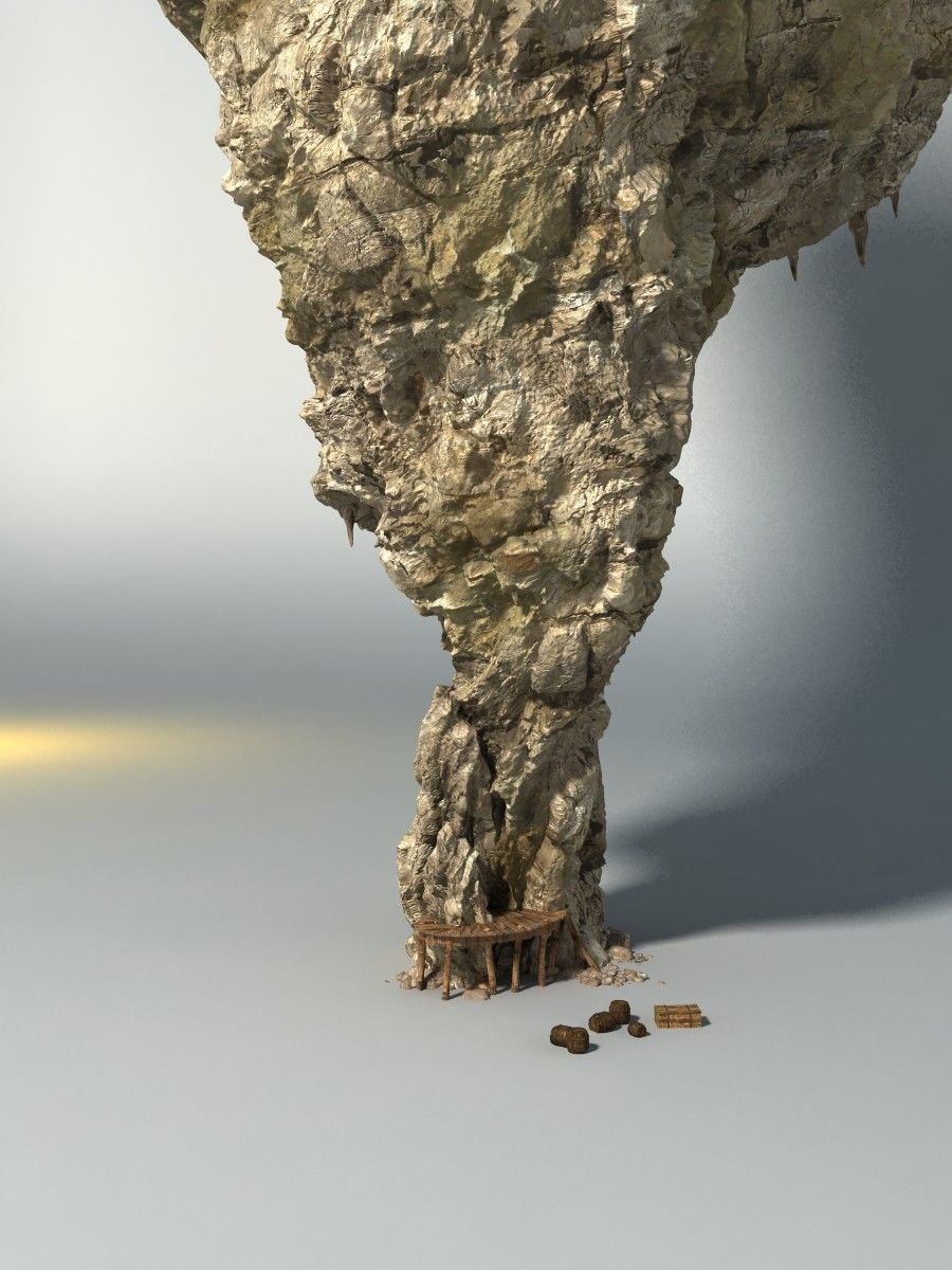 Realistic rock 2 Low-poly 3D model_3