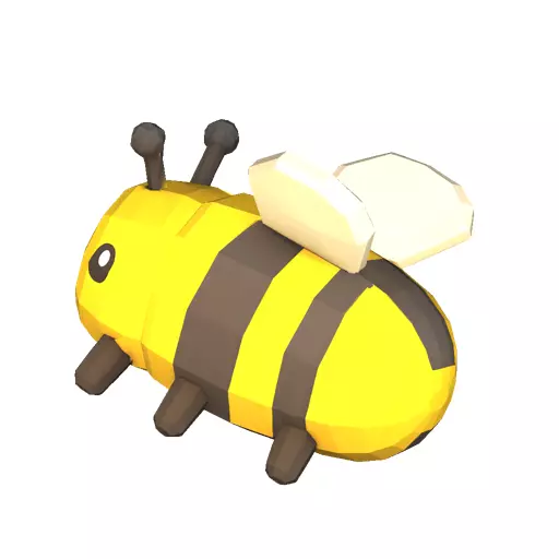 Friendly Worker Bee Low Poly PBR Game Asset Low-poly 3D model