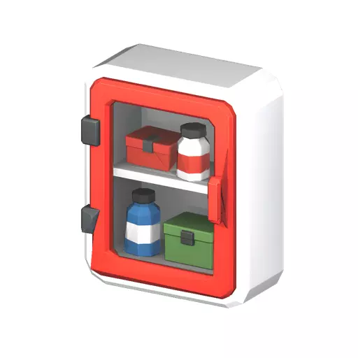 First Aid Cabinet Low Poly PBR Game Asset Low-poly 3D model