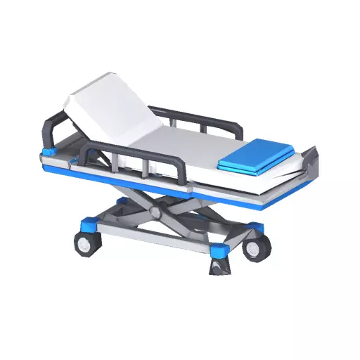 Hospital Gurney Low Poly PBR Game Asset Low-poly 3D model