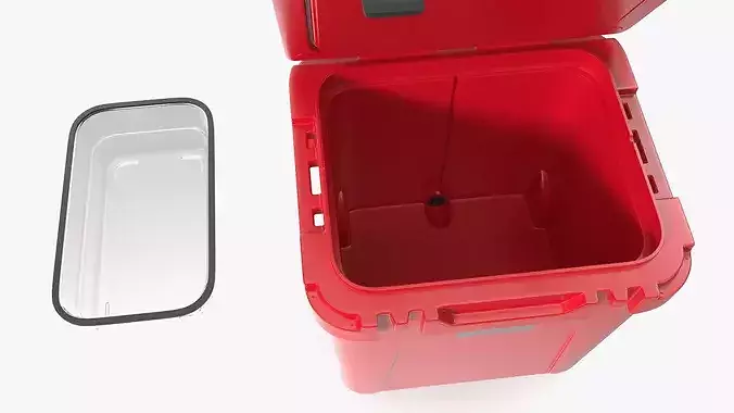 Outdoor Wheeled Ice Chest Red 3D model 5