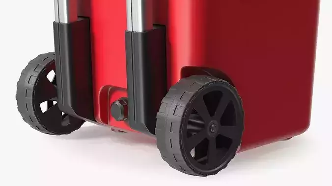Outdoor Wheeled Ice Chest Red 3D model 7