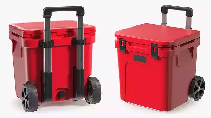 Outdoor Wheeled Ice Chest Red 3D model 3