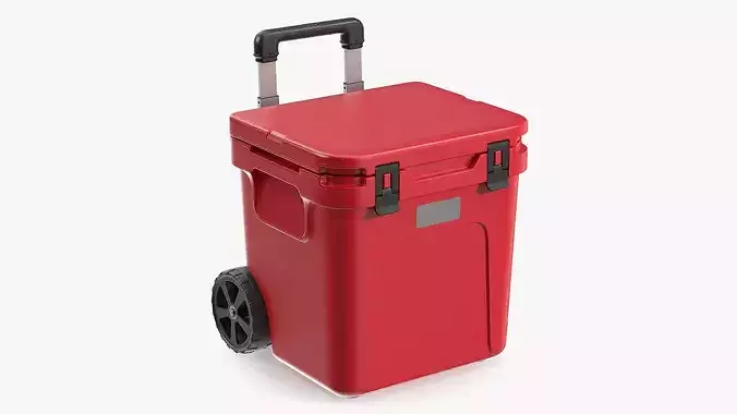 Outdoor Wheeled Ice Chest Red 3D model