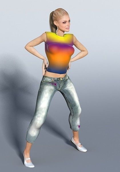Monica woman Low-poly 3D model_13