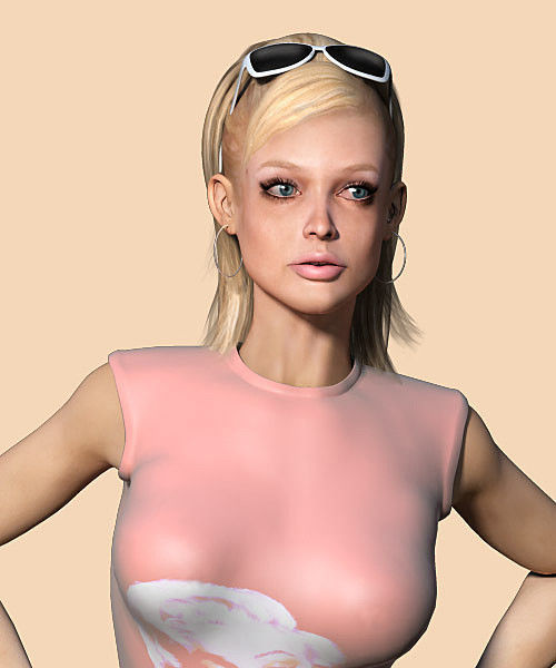 Monica woman Low-poly 3D model_19