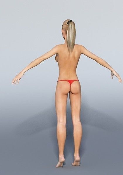 Monica woman Low-poly 3D model_6