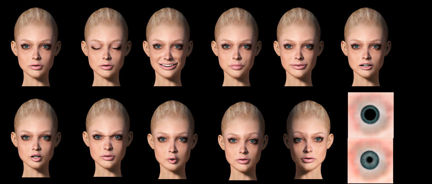 Monica woman Low-poly 3D model_23