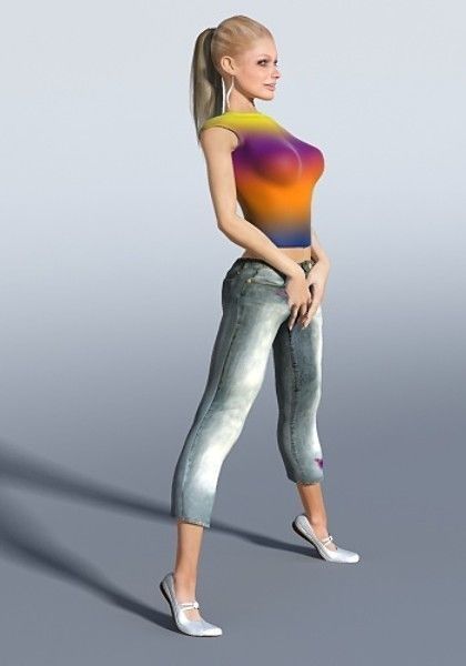 Monica woman Low-poly 3D model_15