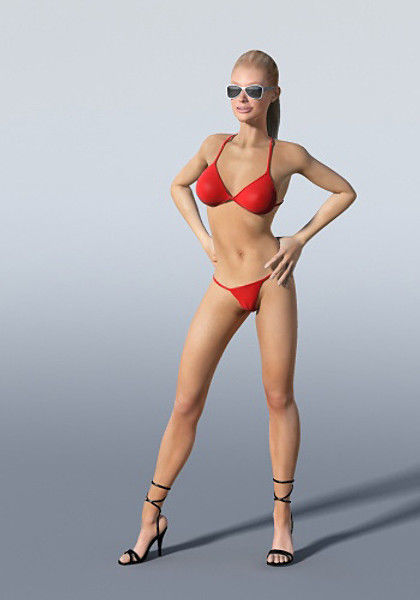 Monica woman Low-poly 3D model_1