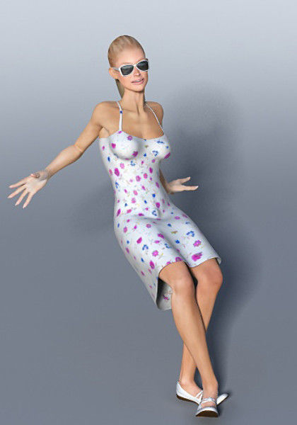 Monica woman Low-poly 3D model_30