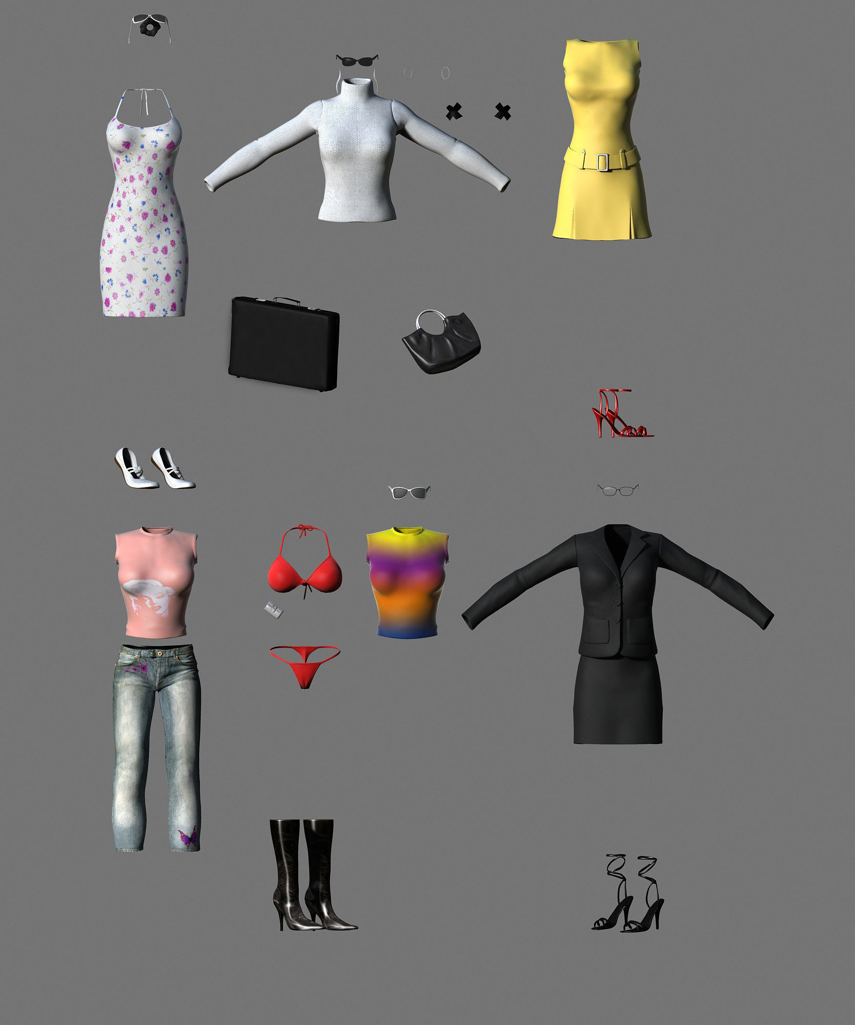 Monica woman Low-poly 3D model_34