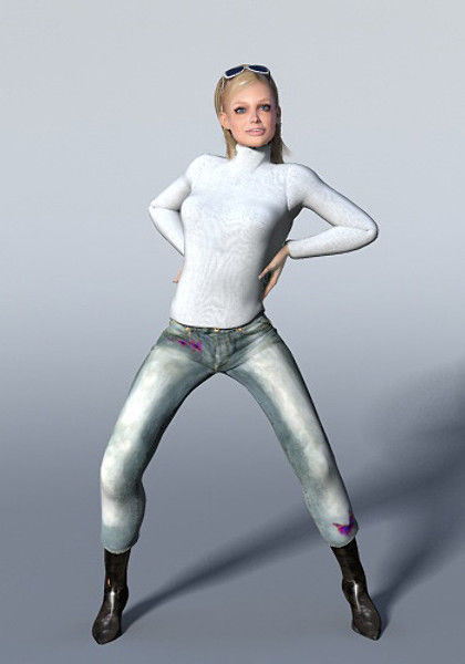 Monica woman Low-poly 3D model_29