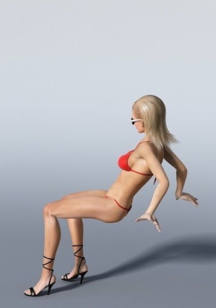 Monica woman Low-poly 3D model_2