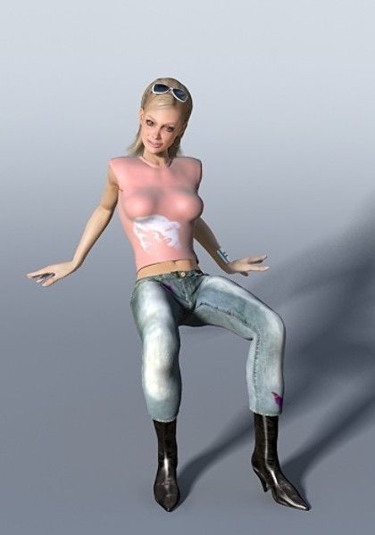 Monica woman Low-poly 3D model_21