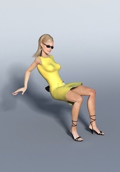 Monica woman Low-poly 3D model_24