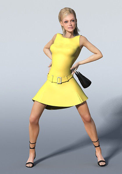 Monica woman Low-poly 3D model_25