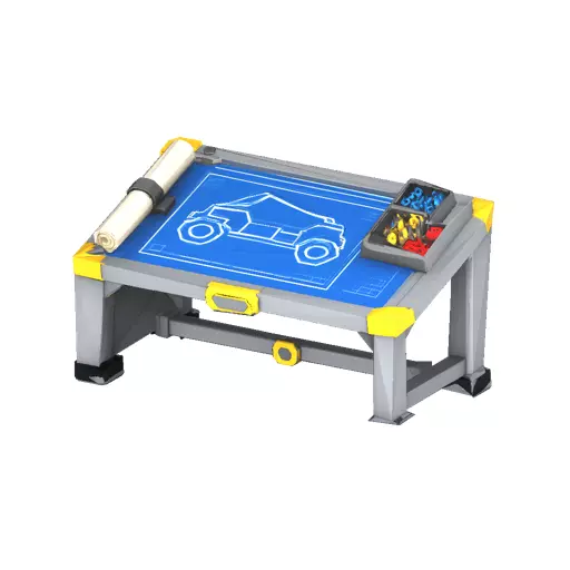 Blueprint Table Low Poly PBR Game Asset Low-poly 3D model