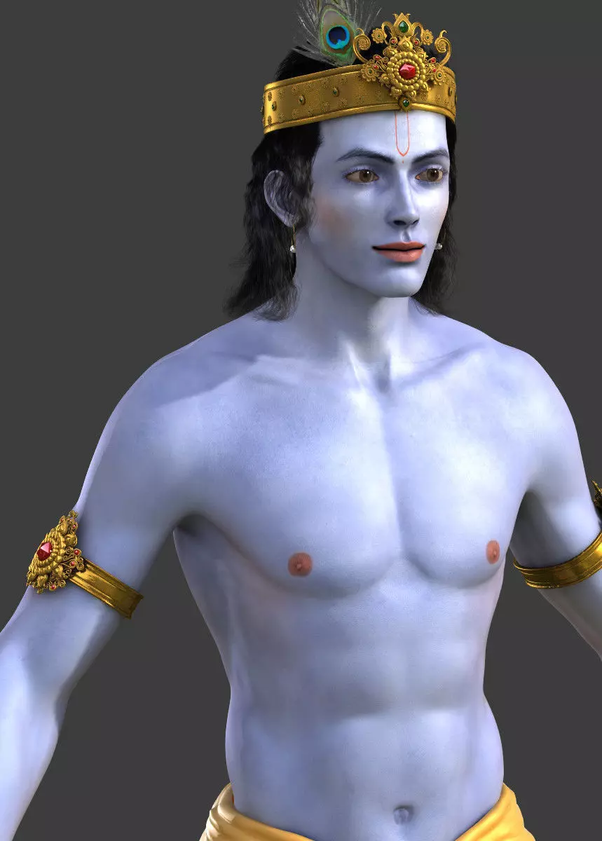 Lord Krishna 3D model