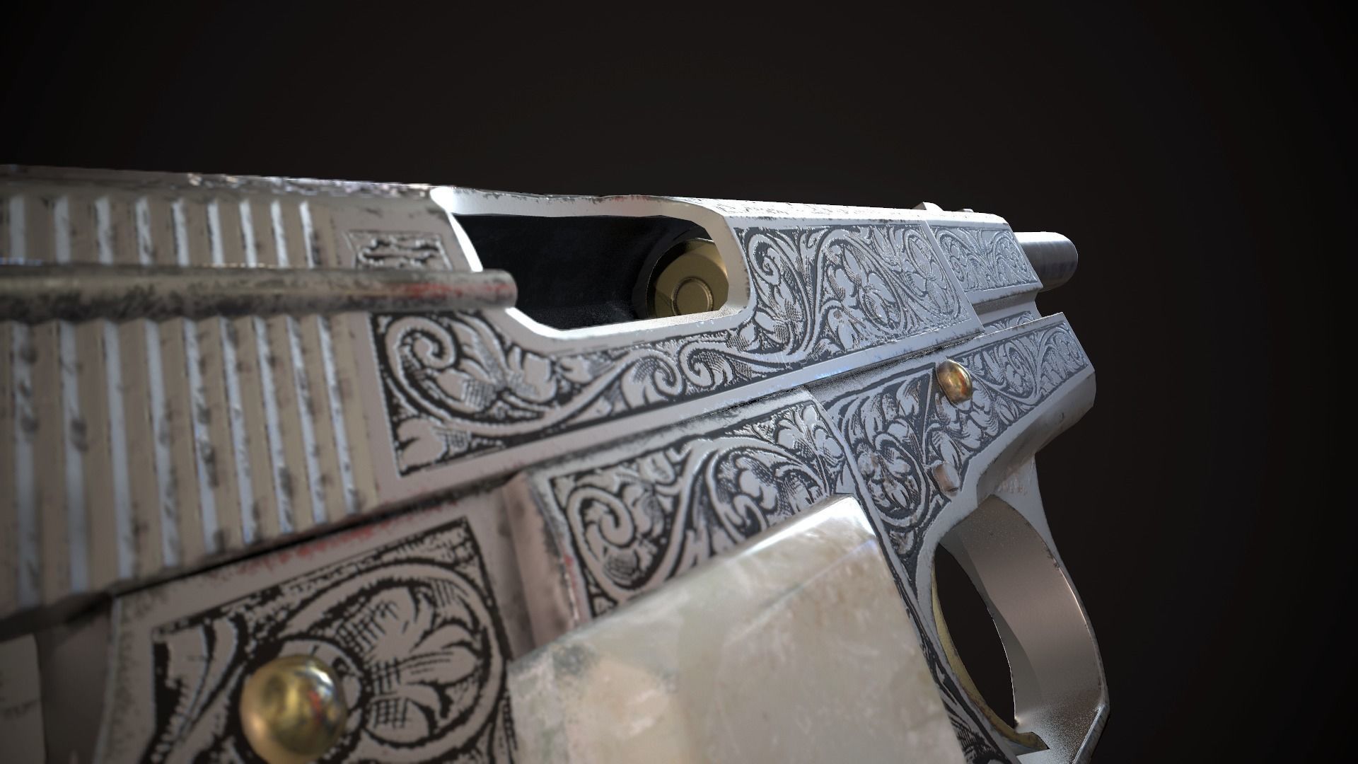 Browning Hi Power Low-poly 3D model_6