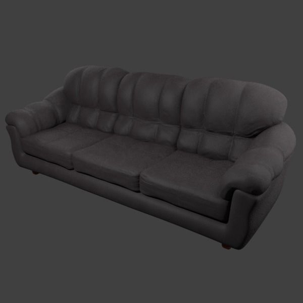 Couch with Leather Variation Free low-poly 3D model