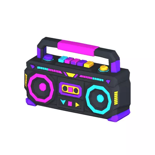Portable Boombox Low Poly PBR Game Asset Low-poly 3D model