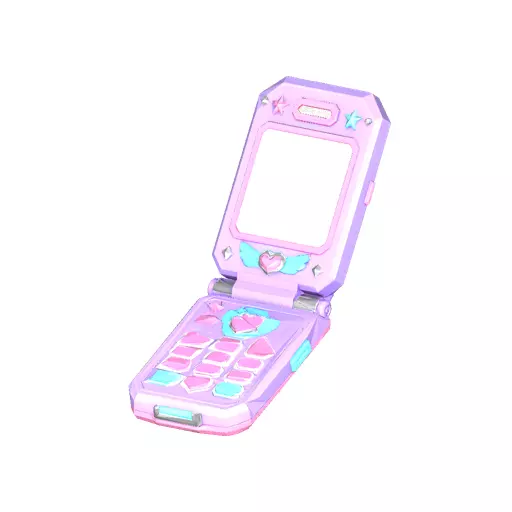 Chunky Flip Phone Low Poly PBR Game Asset Low-poly 3D model
