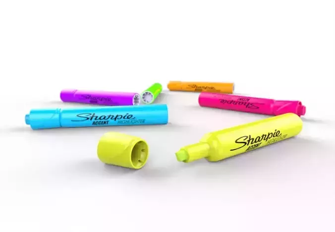 Sharpie Highlighter Marker 3D model
