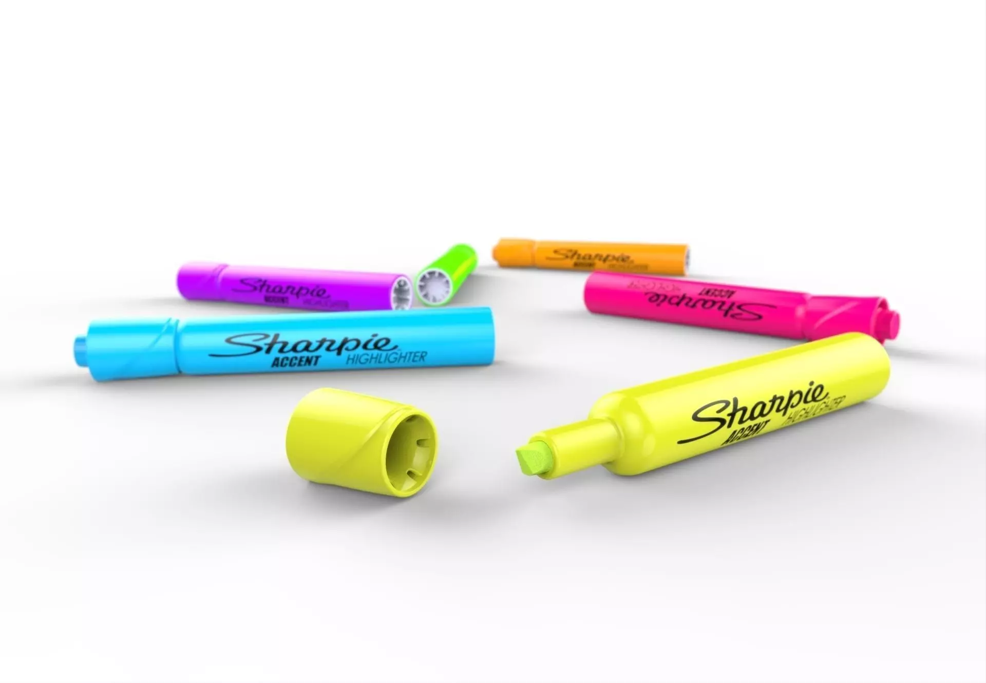 Sharpie Highlighter Marker 3D model_0