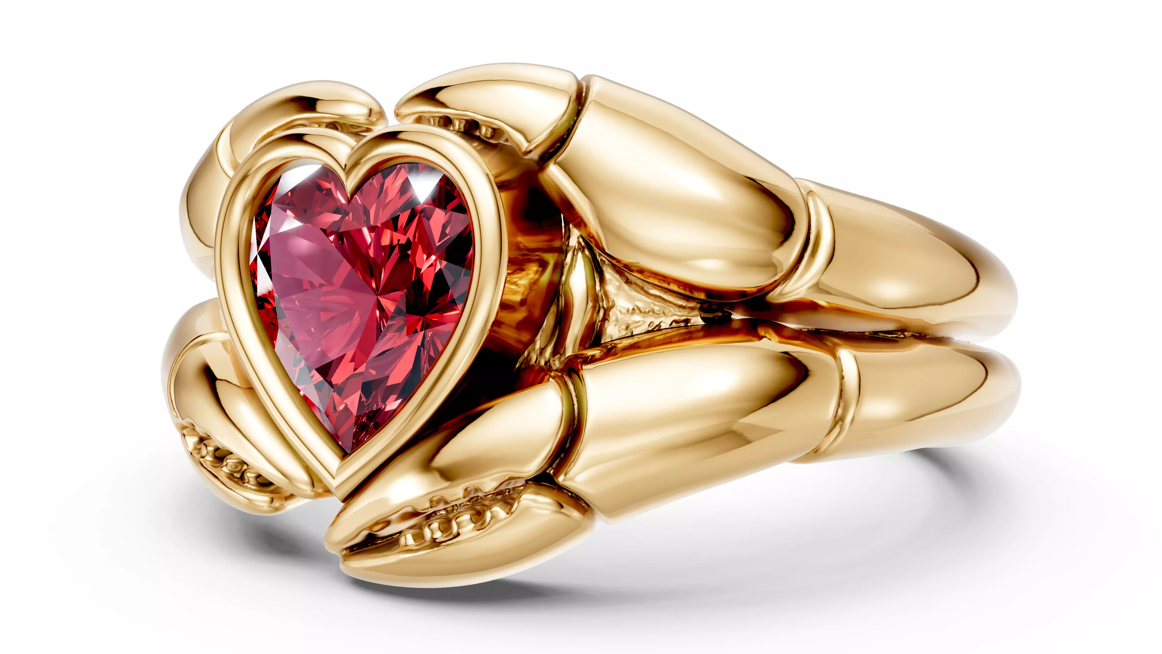 Crab Claw Heart Ring Jewelry Model 3D print model