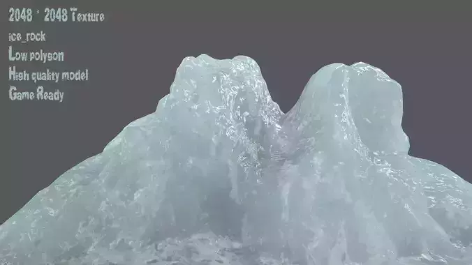 Ice piece of rock Low-poly 3D model
