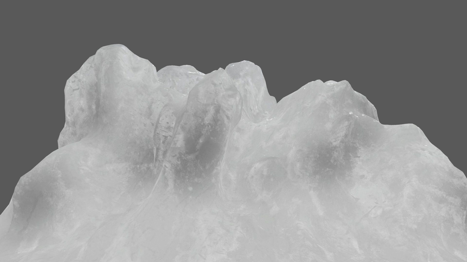Ice rock Low-poly 3D model_2