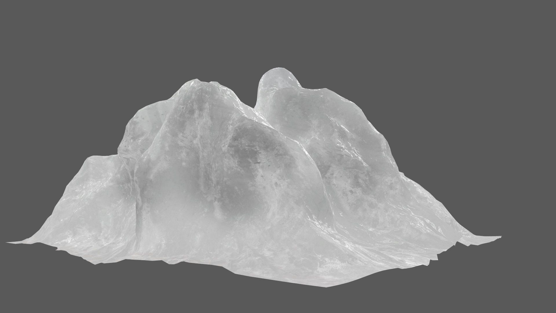 Ice rock Low-poly 3D model_9
