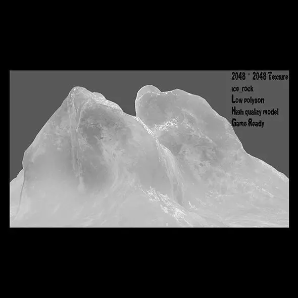 Ice rock Low-poly 3D model_0
