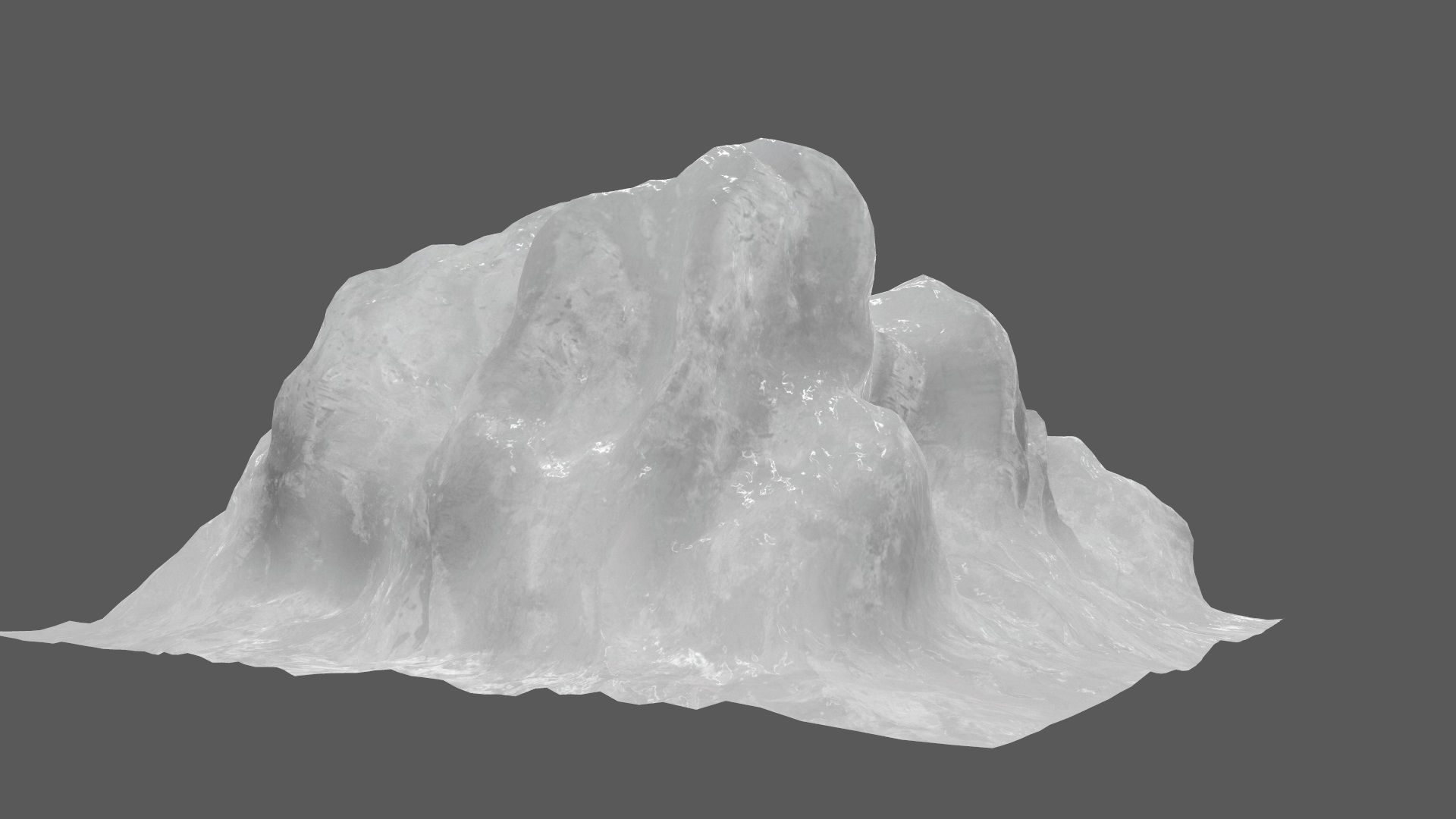 Ice rock Low-poly 3D model_5
