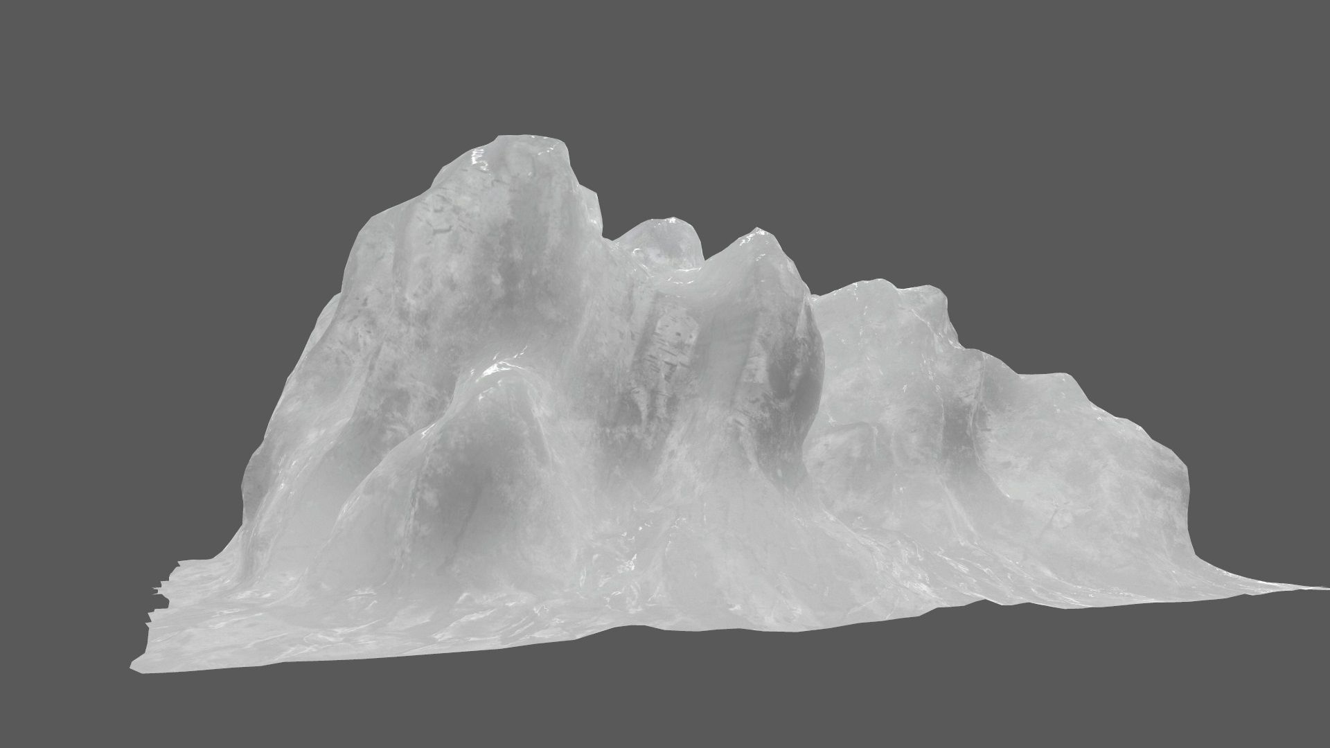 Ice rock Low-poly 3D model_3