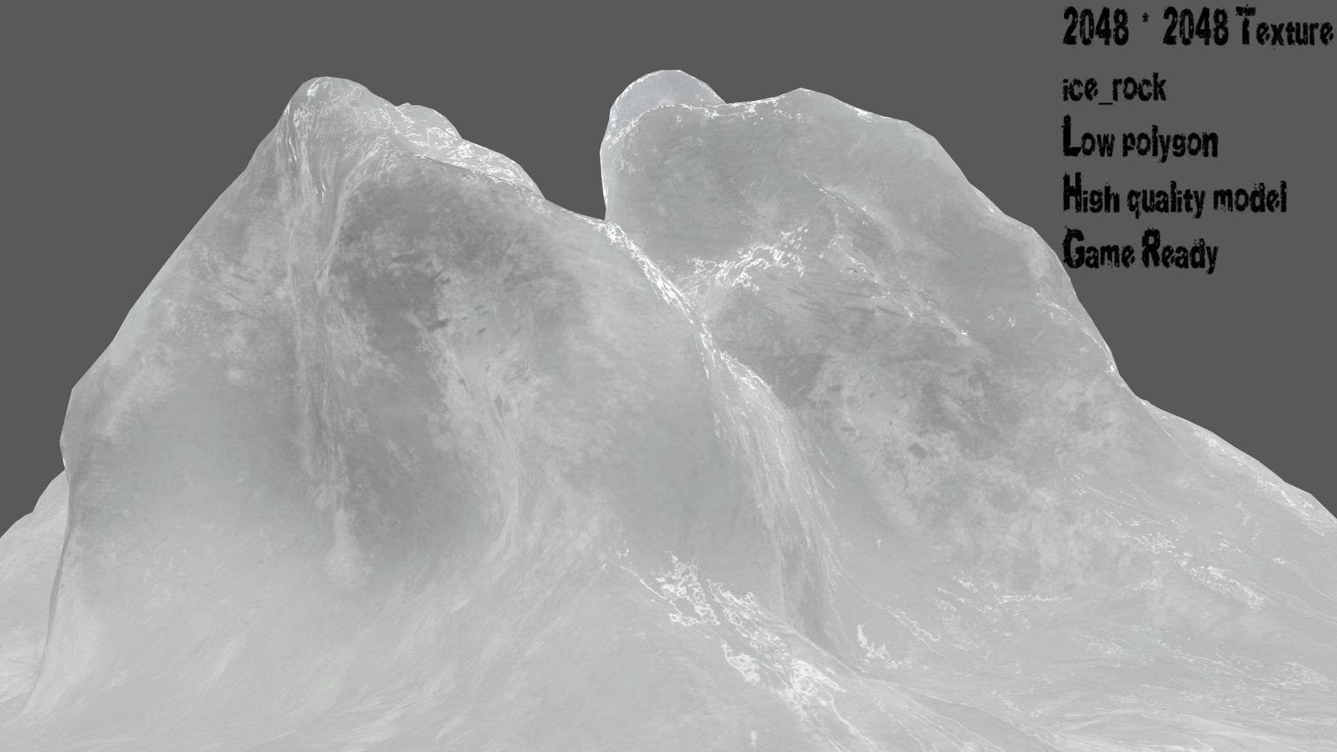 Ice rock Low-poly 3D model_1