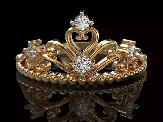 Crown ring 4 3D print model